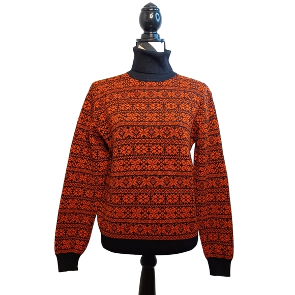 Escada Sport 100% New Wool Geometric Pattern Turtleneck Jumper Sweater - Picture 1 of 12